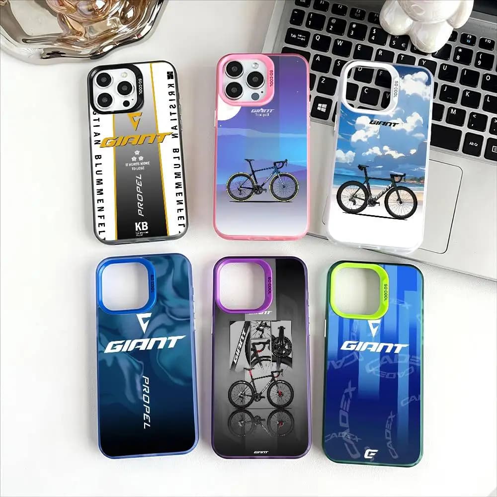 Custodia per cellulare G-Giant Bike per iPhone 11 12 13 14 15 16Pro Max Plus Proteggi la copertura del telefono con placcatura