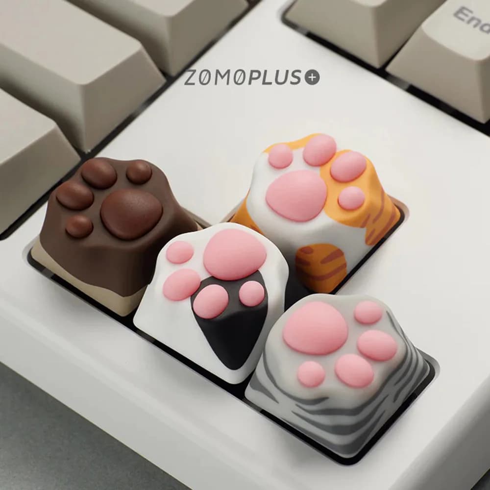 ZOMO PLUS Cat Claw Key Cap Mechanical Keyboard Beautiful Girl Cute ABS and Silicone Gaming Keycap Cat American for Cherry MX Switches