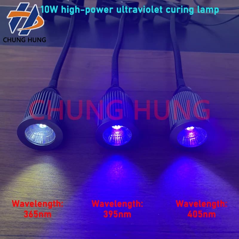 10W 365nm 395nm Ultra High Intensity UV Curing Lamp UV Shadowless Adhesive Green Oil Crystal Dropping Resin Ink Paint LCD Screen