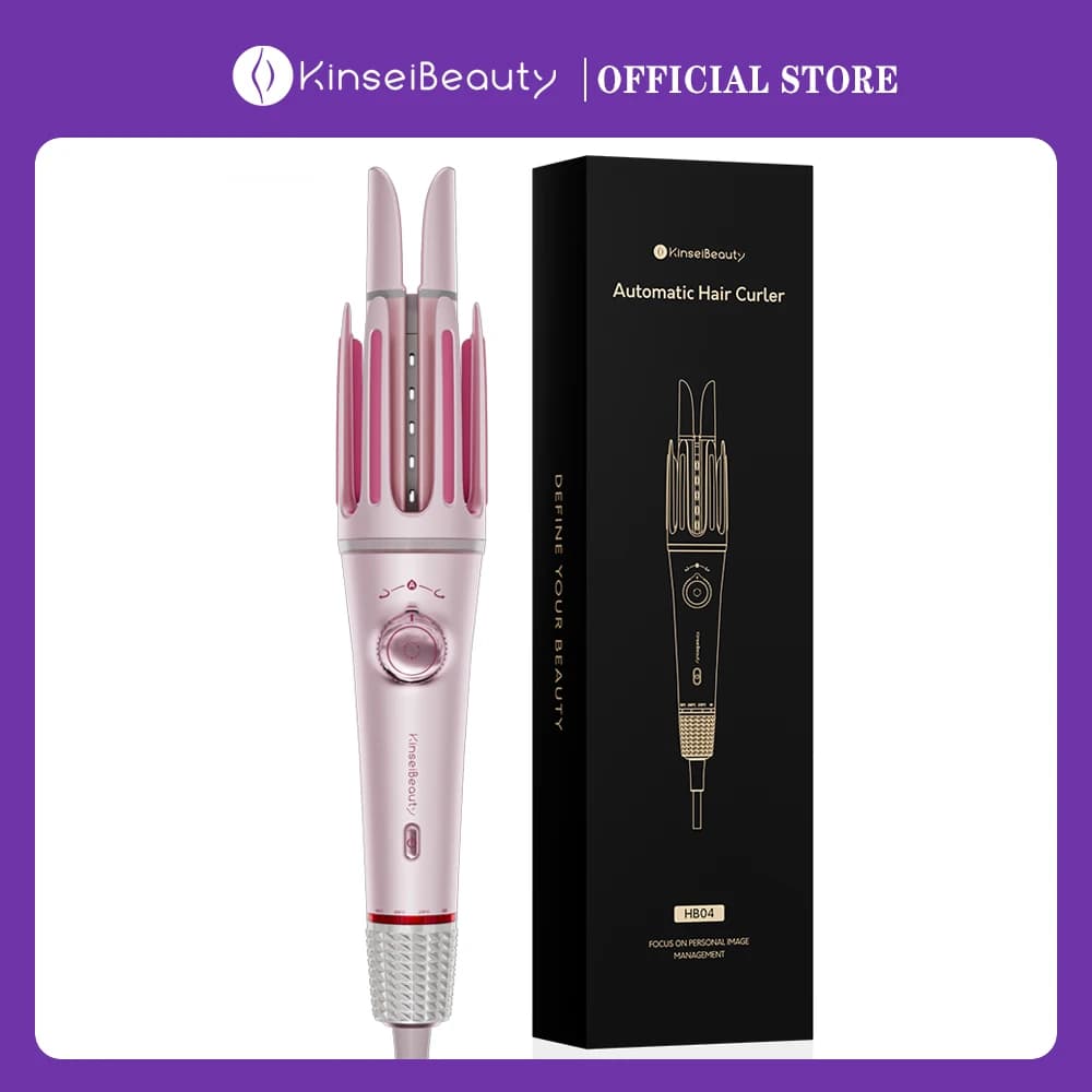 KinseiBeauty New Arricciacapelli Automatic Ceramica Rotante, Ferro per Ondulare i Capelli, Bacchetta Magica per Arricciare, Instruments per lo Styling dei Capelli