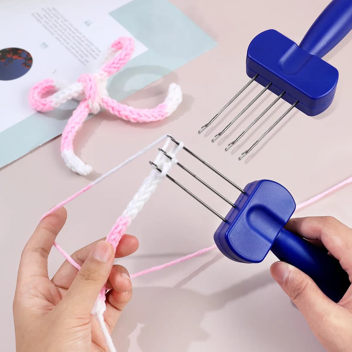 Strumento per uncinetto con chiusura Cavo portatile Gancio per maglieria Strumento per uncinetto con ago per rilegatura o bordi Forniture per progetti di maglieria