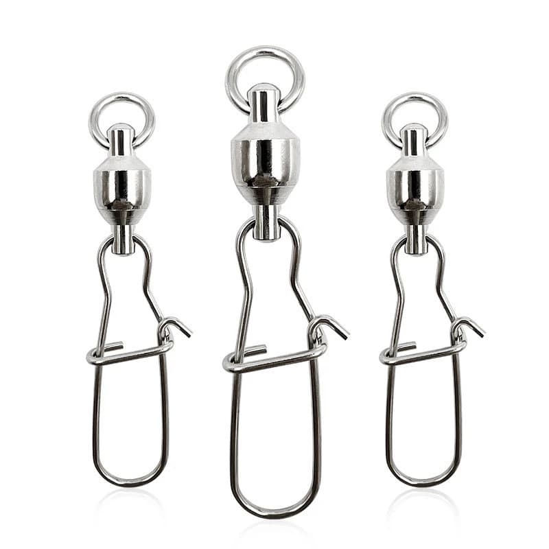 20 pieces with solid swivel ball bearing with Coastlock Snap 0-5 # Fishing connector box with bait for stainless steel revolving hook