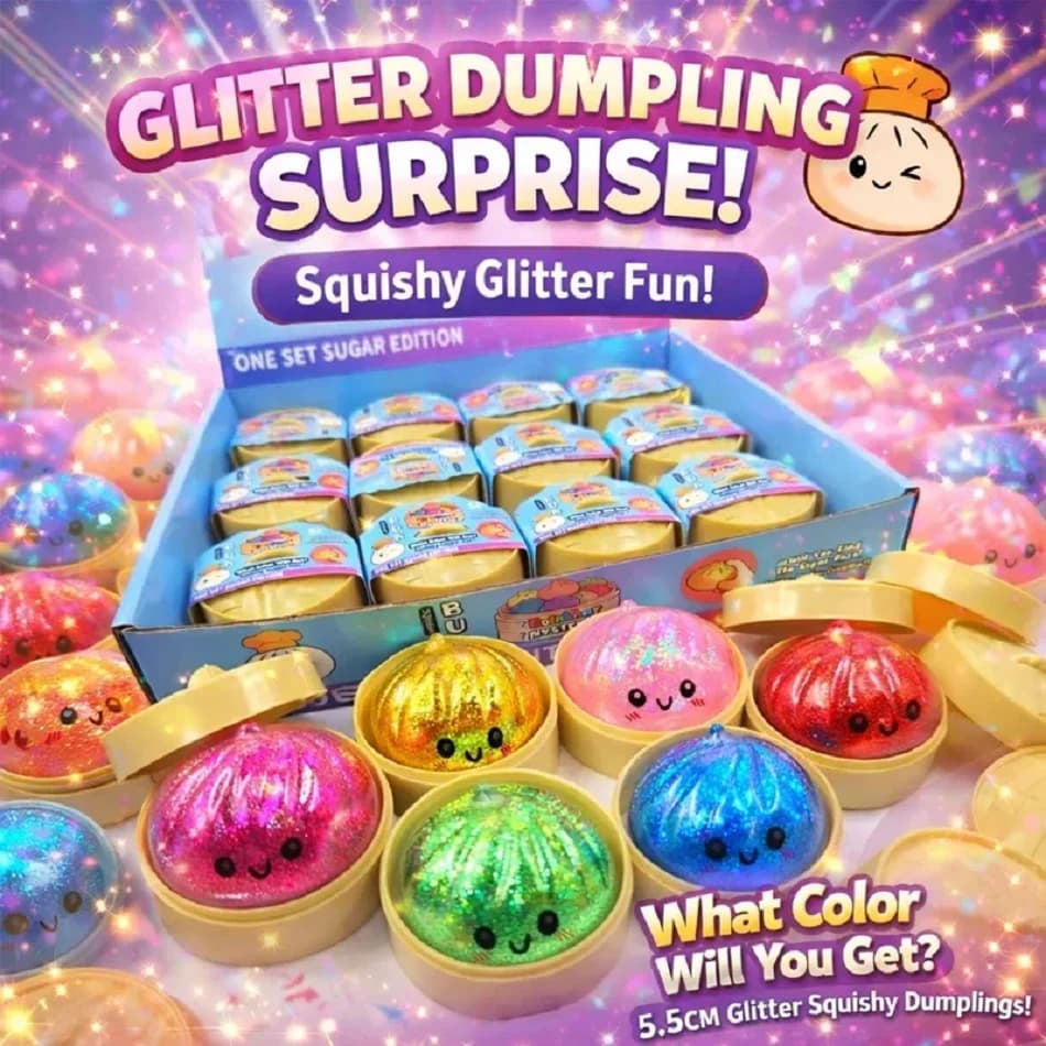 Squishy Realistic Dumpling Blind box Squeeze Toys with Bamboo Steamer Soft TPR Dough Ball Decompression Fidget Toy Funny Gifts