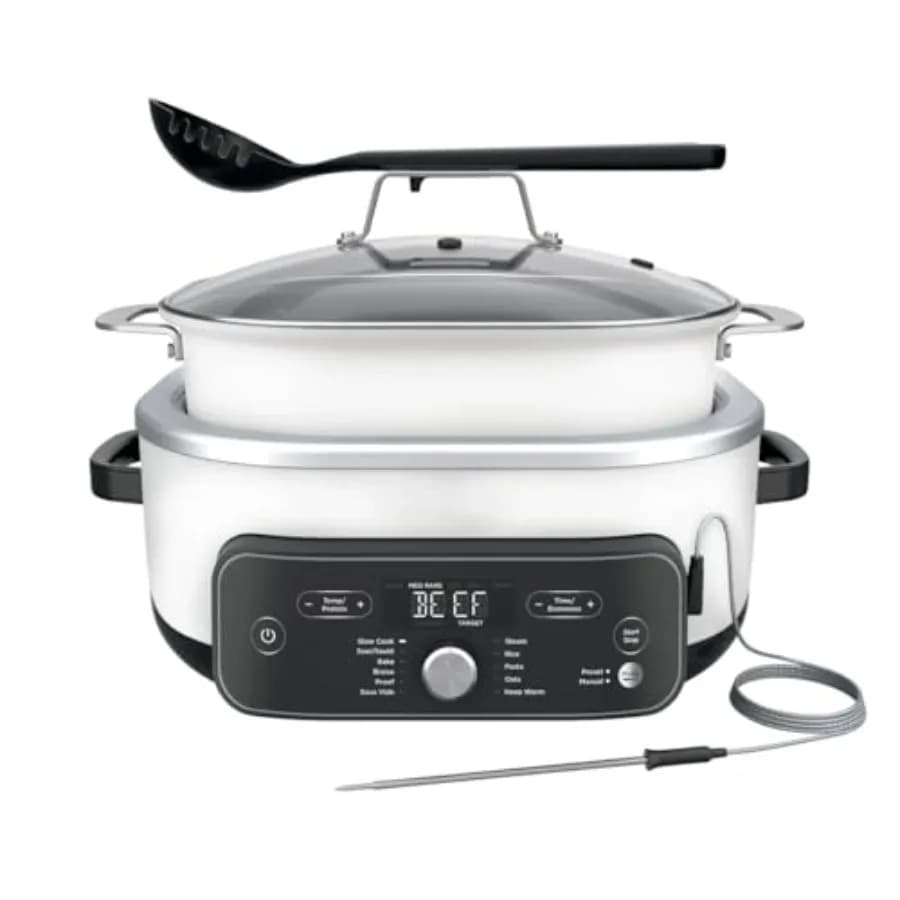 8.5 Liters Multi-Cooker Kit with Intelligent Thermometer, High Power Electric cooker and Vaporier for Stainless Steel Family Meals