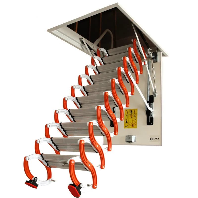 Electric forging remote control automatic loft folding telescopic stairs household indoor hidden extension ladder thickened