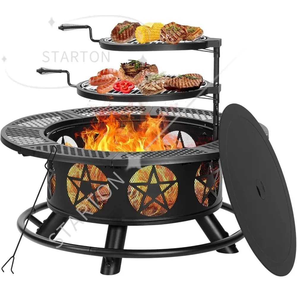 Fuochi a legna extra large per esterno con coperchio e poker