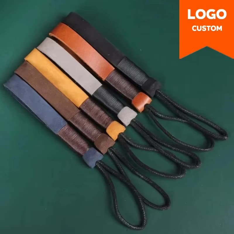 Custom Genuine Waist Bag Leather Keyring Custom Vintage Derme Keyring With Laser Engraving Keyring Car Keyring Empty Corda
