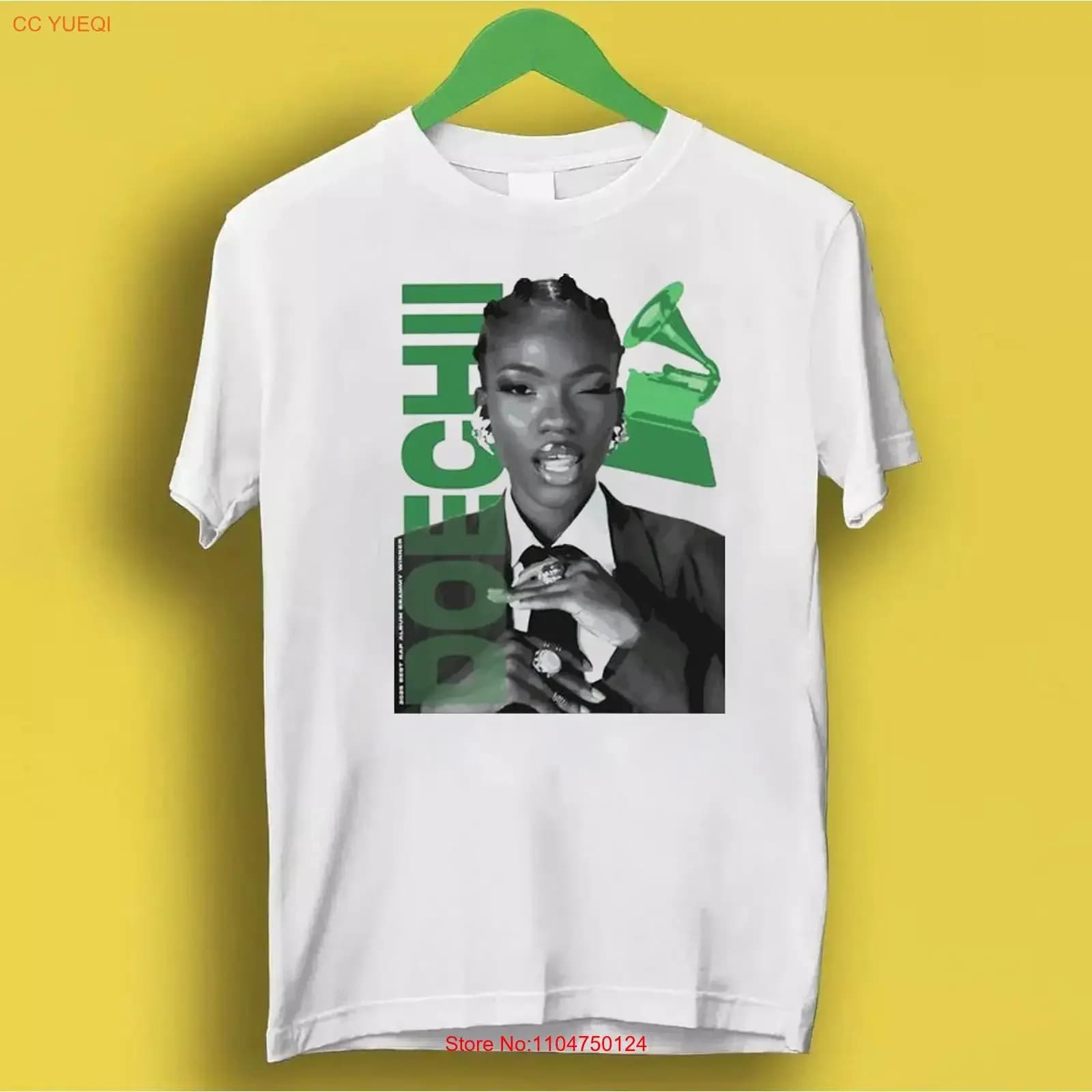 T-shirt Doechii in cotone bianco, tutte le taglie dalla S alla 5XL, per fan, HRN355, vintage, lavato, elegante, morbido, versatile, casual, con grafica.