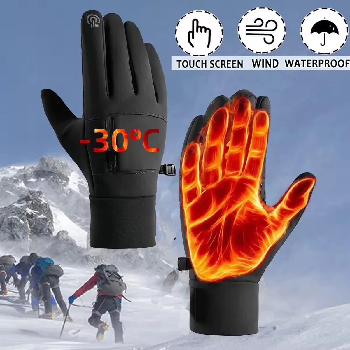 Guanti da ciclismo Guanti da moto touch screen Scooter da esterno Guanti da sci da equitazione sportivi impermeabili antivento Guanti da corsa caldi