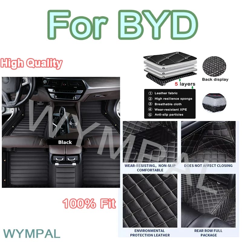 Luxury Custom Car Car Mats for BYD Atto 2021-2023 SongPLUS 2021-2023 Interior Accessories Complete Bearings