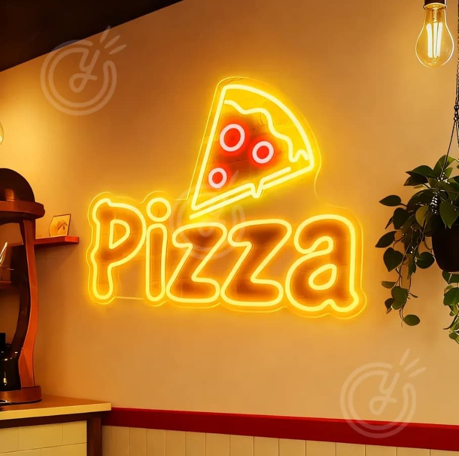 Insegna al Neon Personalizzata per Pizzeria, Luce LED per Ristorante Fast Food, Decorazione Murale per Casa, Insegna OPEN Personalizzata per Interni