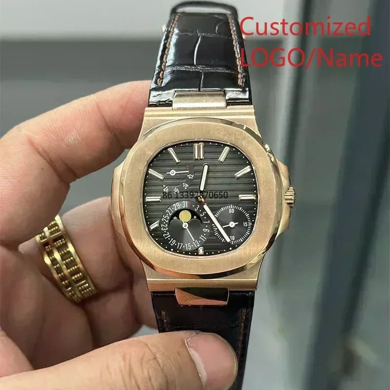 A88 Store Men Watch Automatic Mechanical Multi-functional Watches Stainless Steel Sapphire Leather Watch for Men