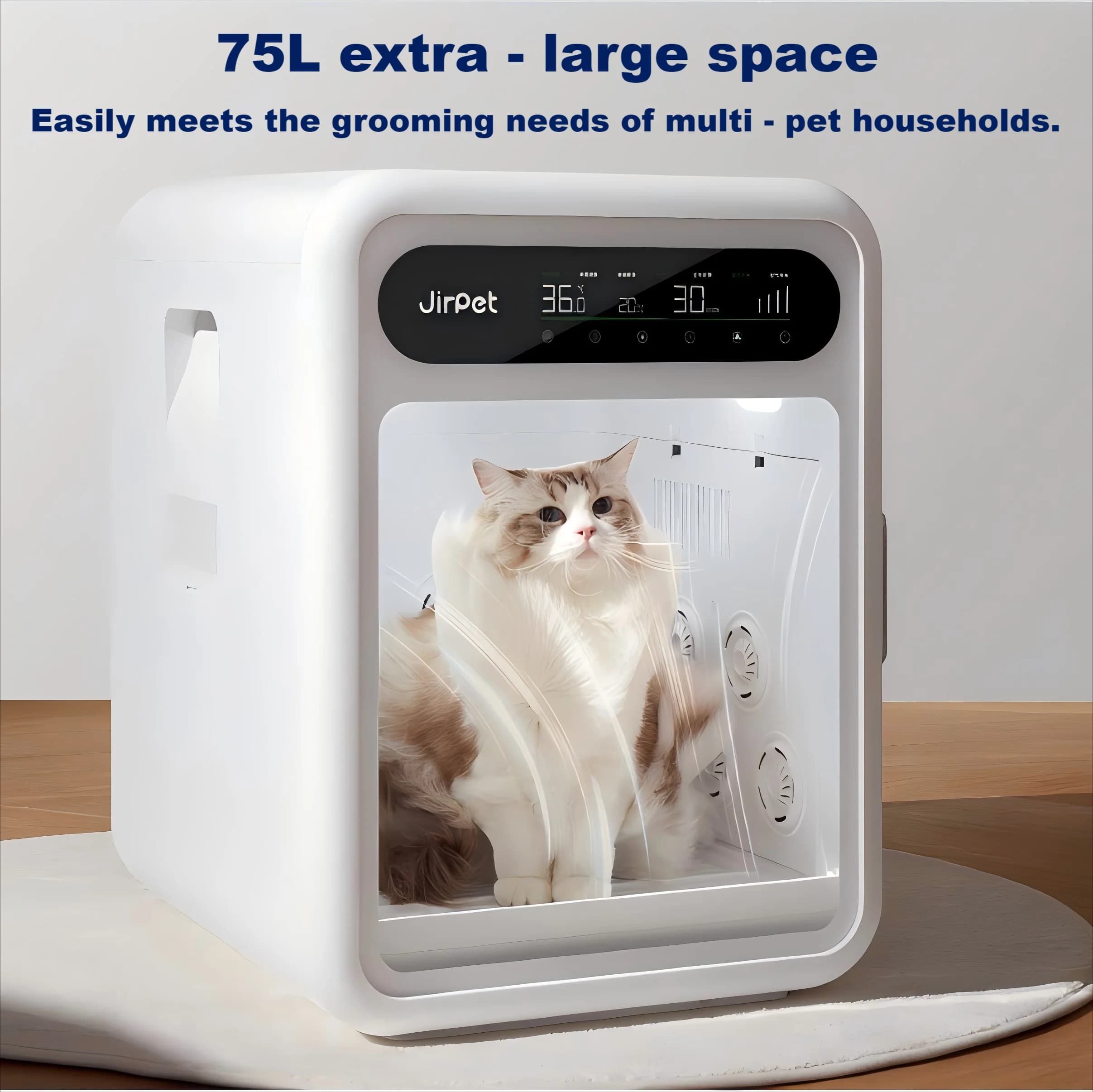 Asciugatrice Automatica per Cani e Gatti, Box Asciugatura Professionale per la Cura del Pelo di Animali Domestici