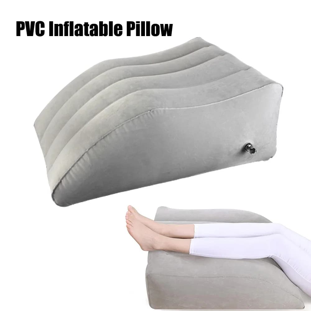 Cuscino a cuneo portatile in PVC cuscino per ginocchio cuscino per piedi elevazione cuscini per gambe per viaggi campeggio dormire cuscino per gambe gonfiabile
