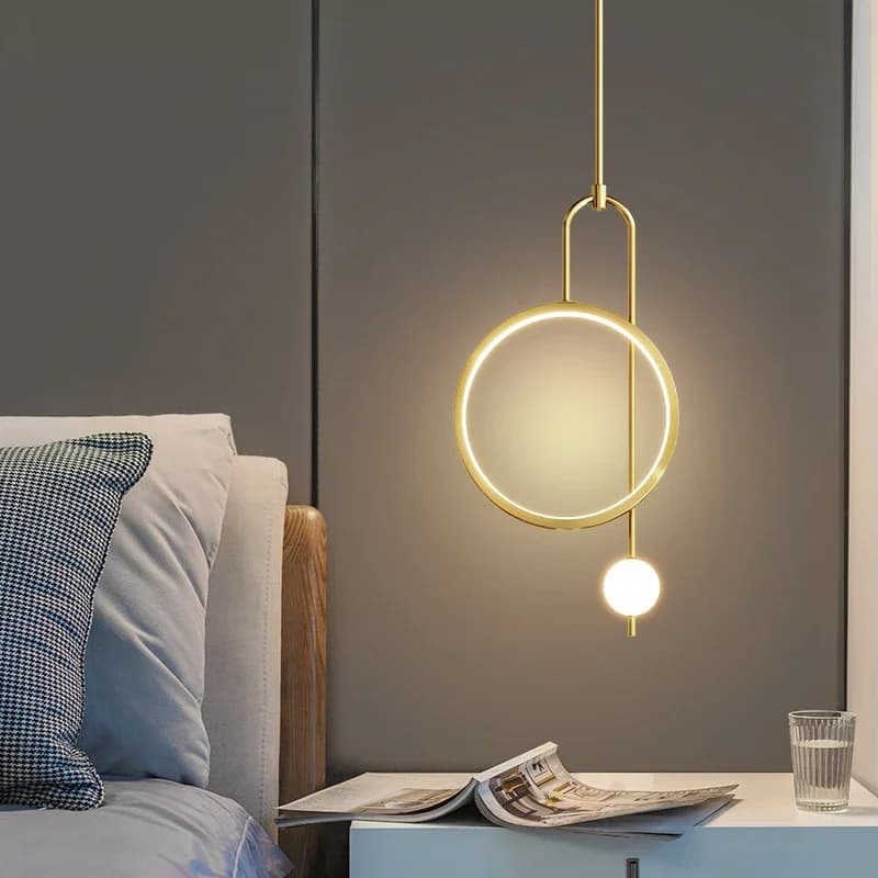 Lampade a sospensione moderne a LED ad anello rotondo Decorazione domestica per interni Lampada a sospensione Tavolo da pranzo Soggiorno Camera da letto Accessori da cucina