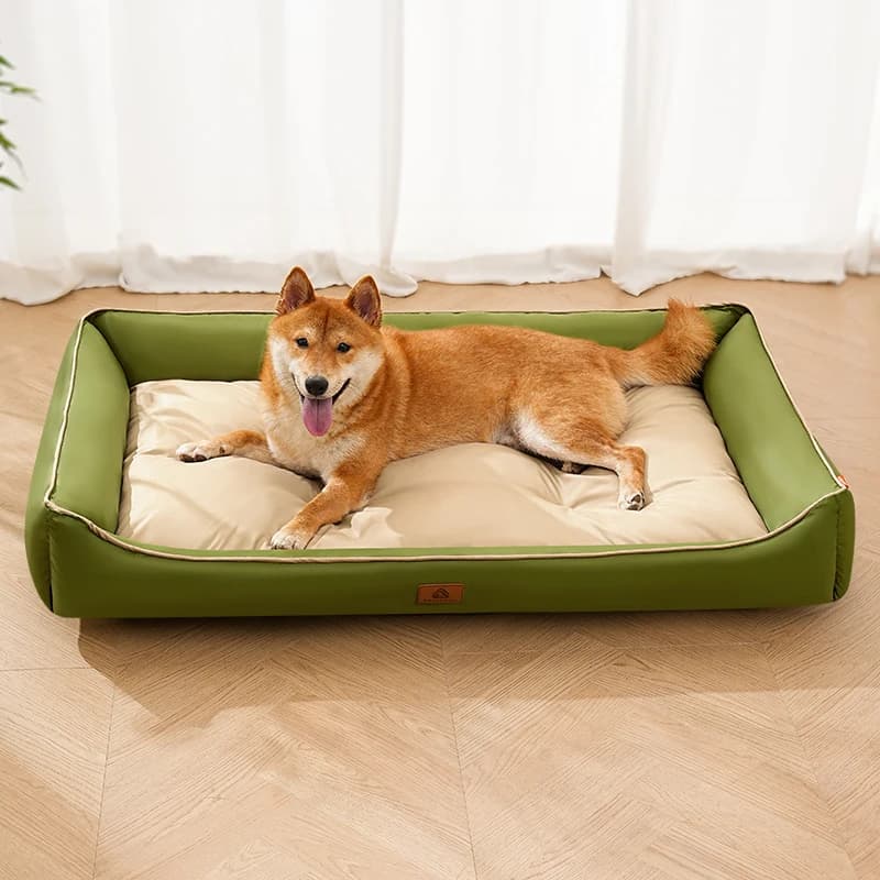Winter Dog Beds,Waterproof Large Dog Bed with Sides, Non-Slip Bottom and Egg-Crate Foam Big Pet Couch Bed Washable