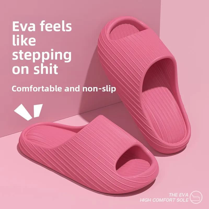 Quiet and noise-free，Eva Slippers - women's home-use thick-soled bathroom cool slippers with anti-odor and anti-slip properties
