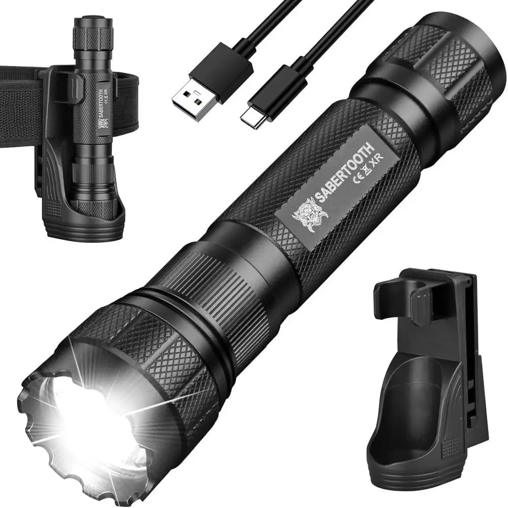 1800 Lumen Police Tactical Flashlights with Fondina or Belt, LED Flashlight or Camping Lantern-XR3.0