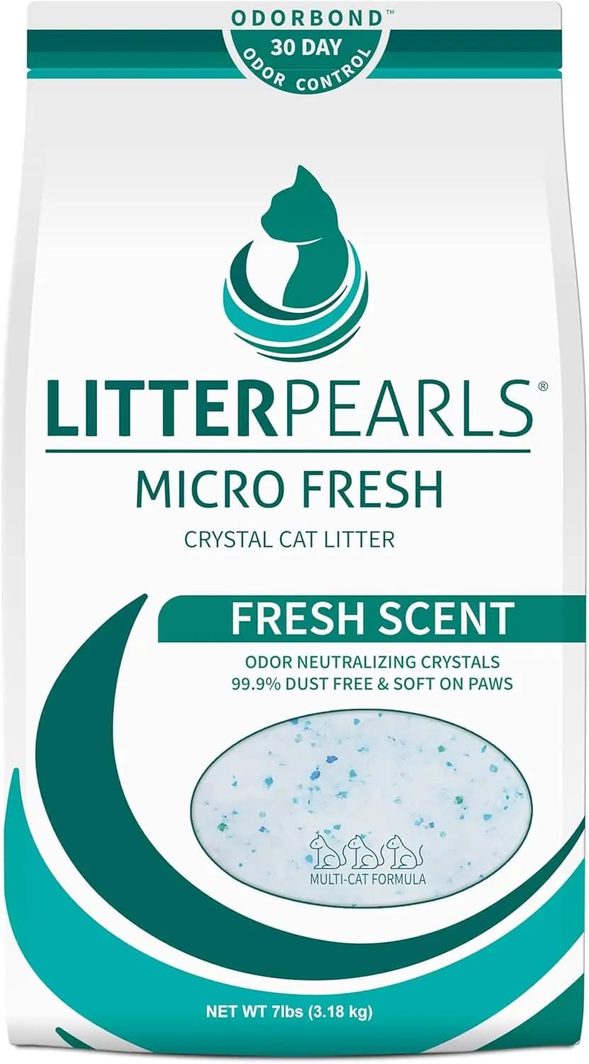 Lettiera per Gatti in Cristalli Micro Fresh Profumata, Non Agglomerante, con Odorbond, 7 lb - Controllo Odori a Lunga Durata