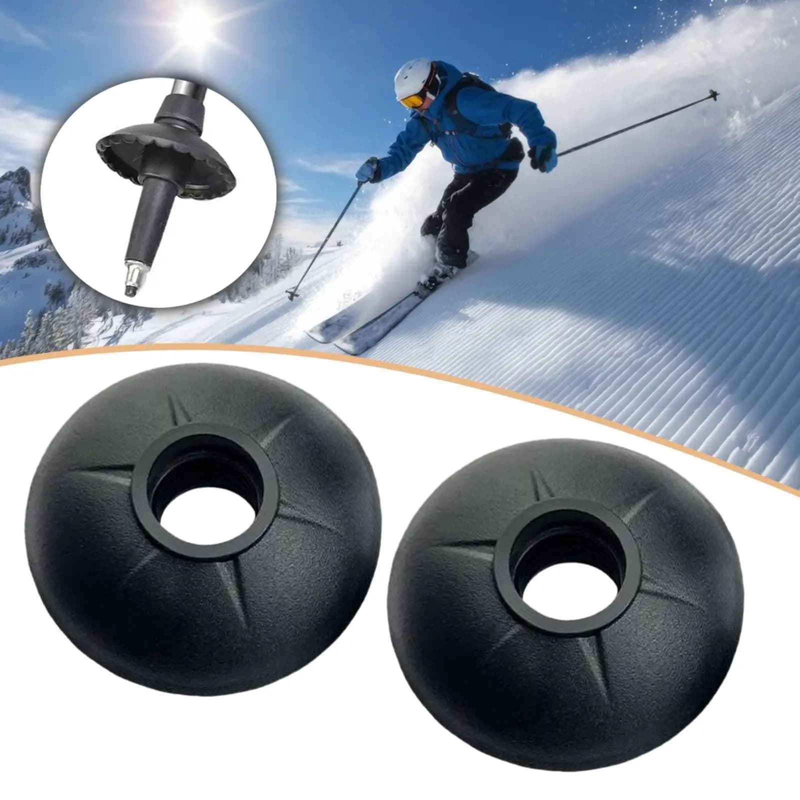 2x Protective Baskets for Trekking Sticks, Stroller Stick Accessories, Round 5cm, Ski and Camping Stick Spare Parts