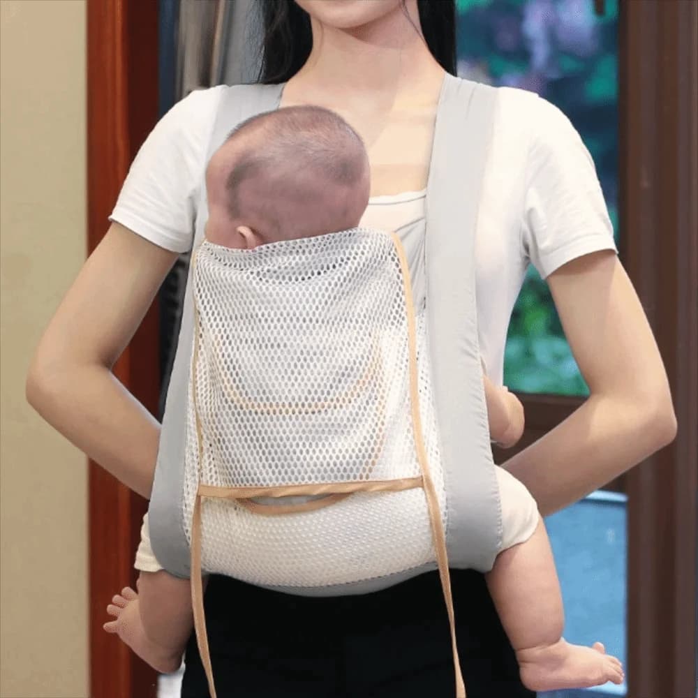 Marsupio ergonomico pieghevole Supporto per la testa Rete Traspirante Neonato Sling Wrap Cinghie incrociate Borsa per trasporto per bambini a doppia faccia Street