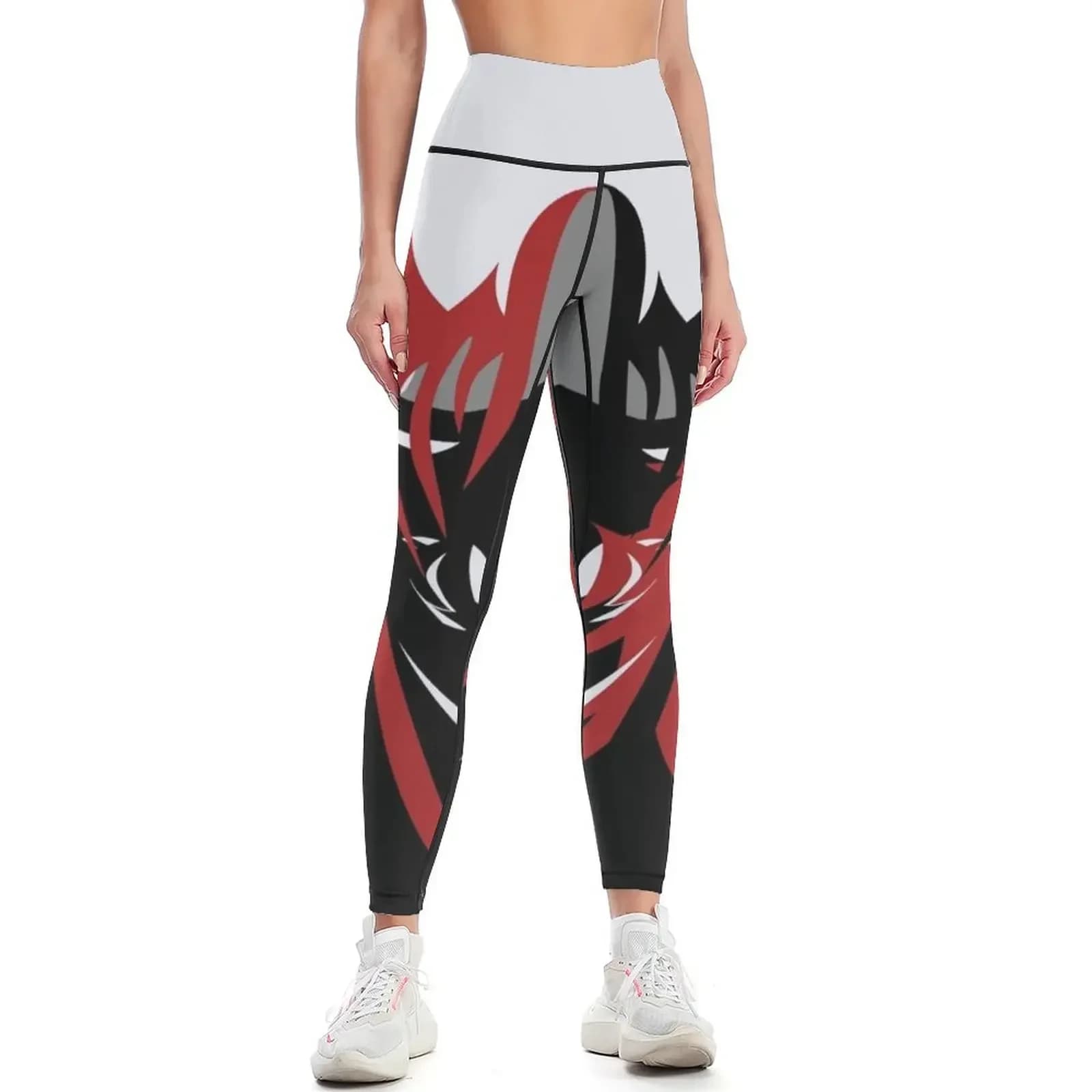 Leggings sportivi Black & Red Quintessence per push up Pantaloni sportivi da donna Pantaloni sportivi per palestra Leggings da donna