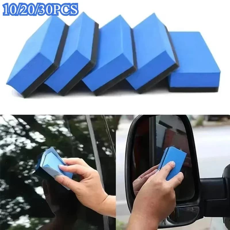 Applicatore in spugna per rivestimento ceramico per auto 30/1 pezzi Spugne per rivestimento in nano cera per vetro Spugna quadrata blu e accessorio per la pulizia del panno
