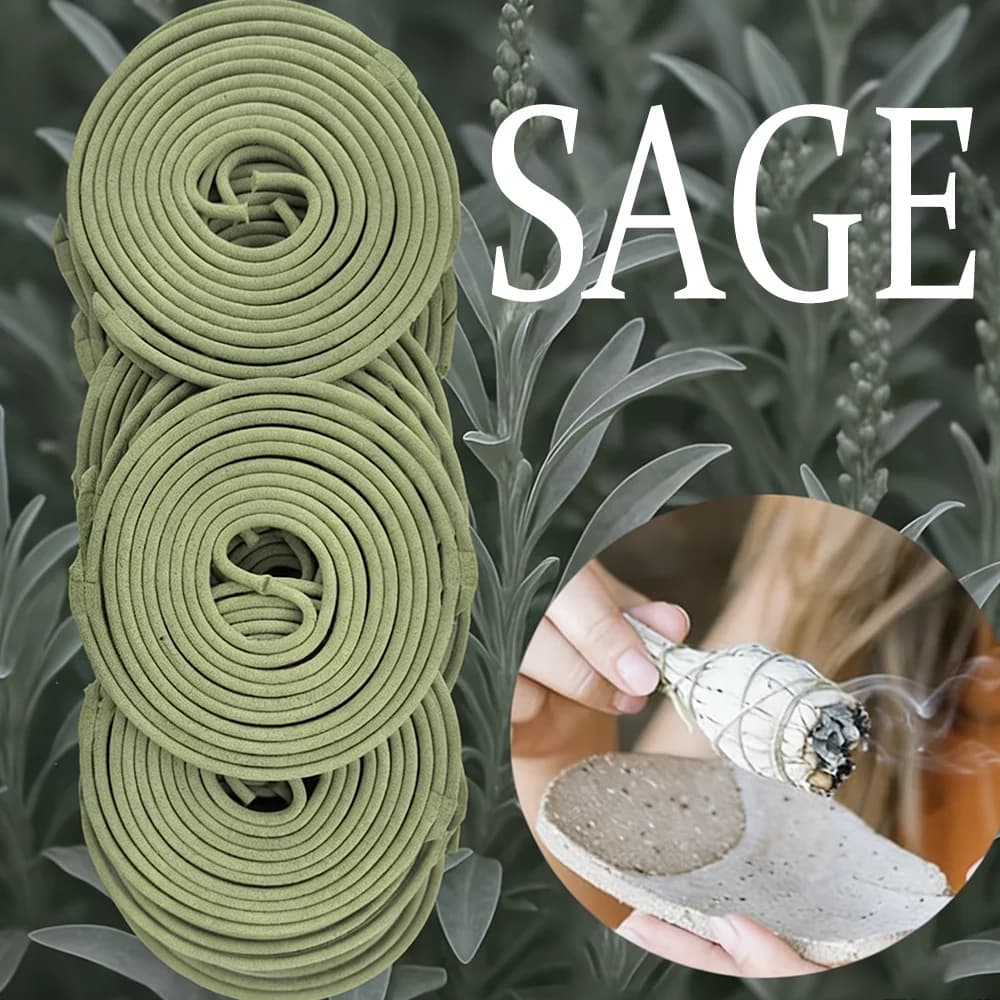 White Sage Incense Rolls - 22/48/84/198 Pieces Natural Spiral Incense | The Fragrance Is Rich and Deep, Deodorizing and Invigorating. | Long-Term Burning (2 Hours) | Perfect for Patios, Balconies, Swimming Pools, Camping, and Gardens. | The Perfect Summer Gift and Home Decor, Outdoor Fragrance Rolls.