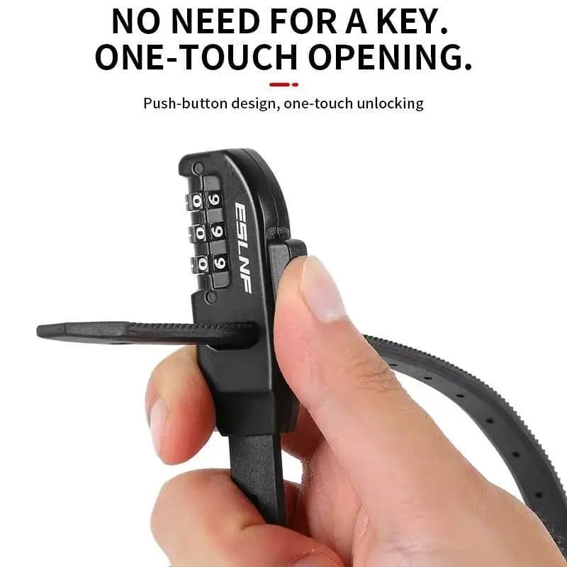 ESLNF Password Tie Lock Multipurpose Bicycle Electric Scooter Motorcycle Portable Anti-theft 3 Digit Bike Helmet Lock Black