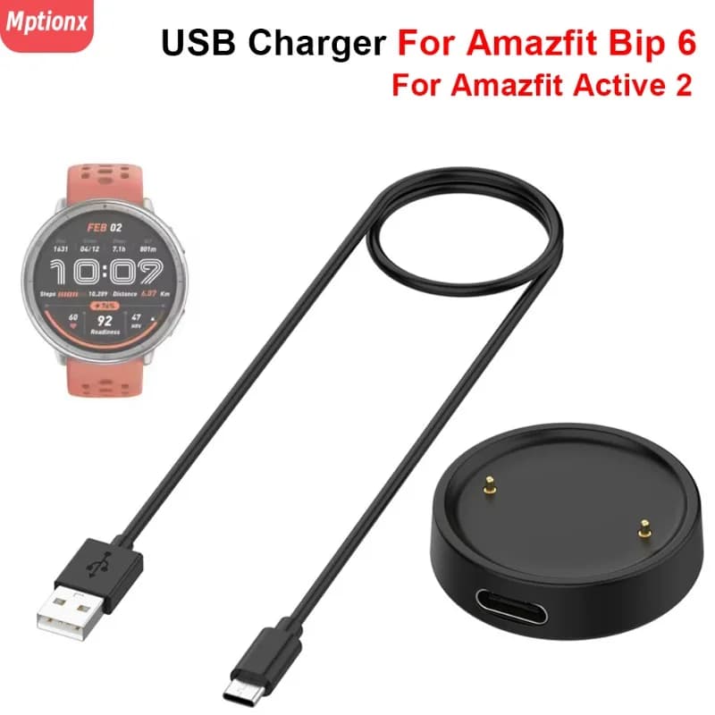 Base per caricabatterie per orologio per Amazfit Bip 6 Cavo USB per cinturino per Huami Amazfit Active 2/Bip6 Custodia per dock di ricarica con magnete intelligente