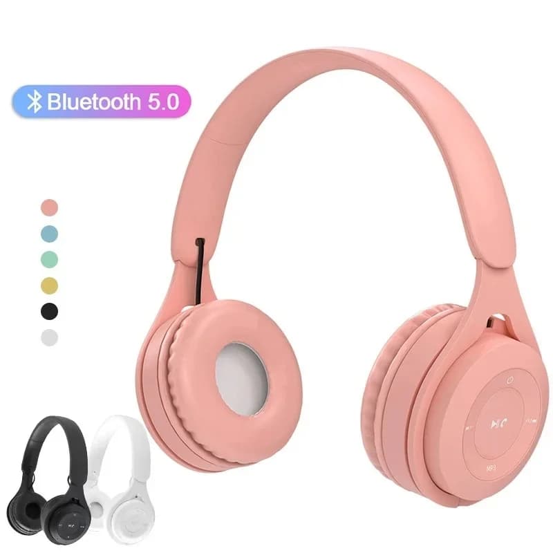 Wireless Bluetooth Headphone Macaron Headphones Stereo Headband Gaming Headset With MIC Gamer Girl Gift For Mobile Tablet