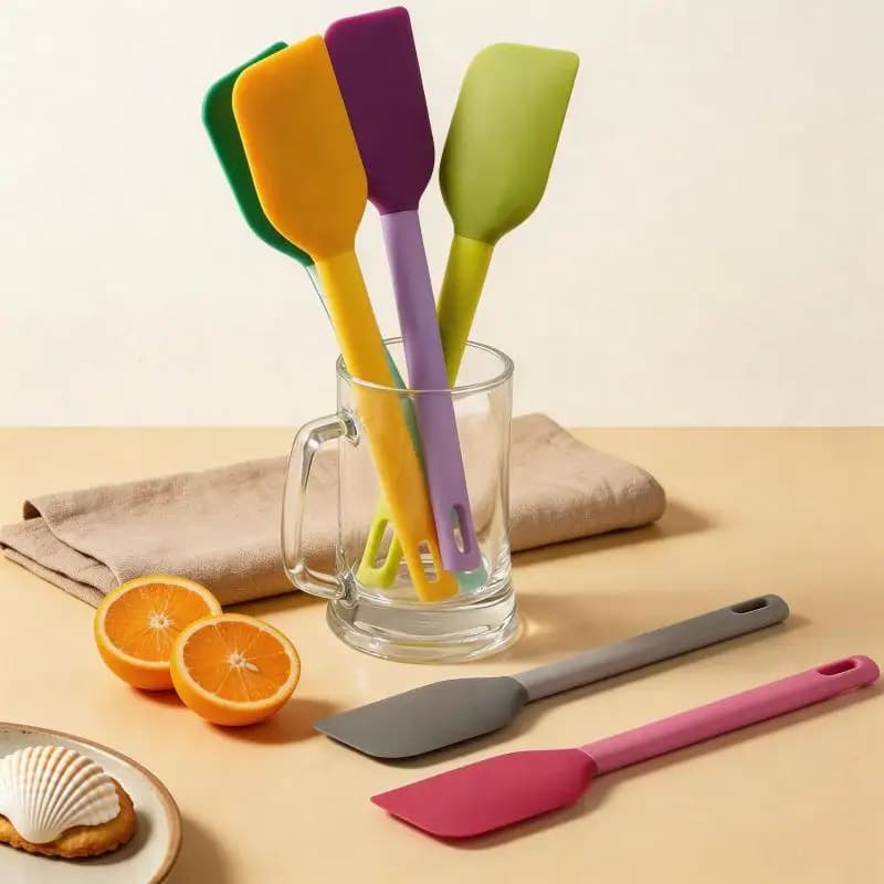 【S】Silicone Baking Scraper Cream Spatula Soft Butter Cake Mixer Heat-Resistant Pastry Blenders Kitchen Utensils