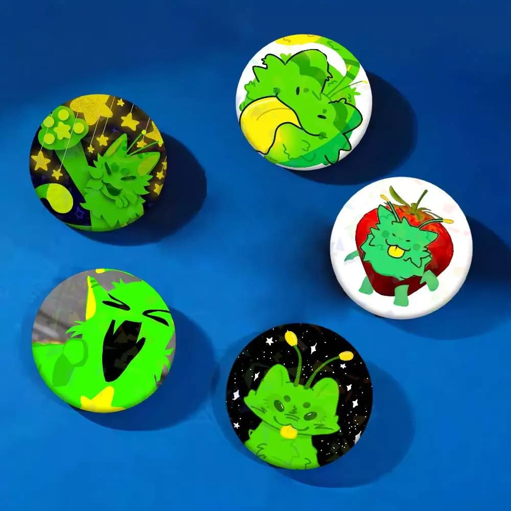 Set di Spille e Distintivi in Vetro Lucido per Compleanno, Regalo, Zaino, Vestiti, Accessori e Decorazioni - Tema Game R-regretevators G-gnarpys