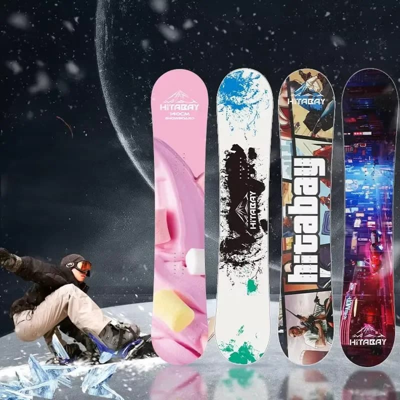 Wood Snowboard Flat All Mountain Ski Board For Adult Winter Sports Fast Wear Binding Equipment