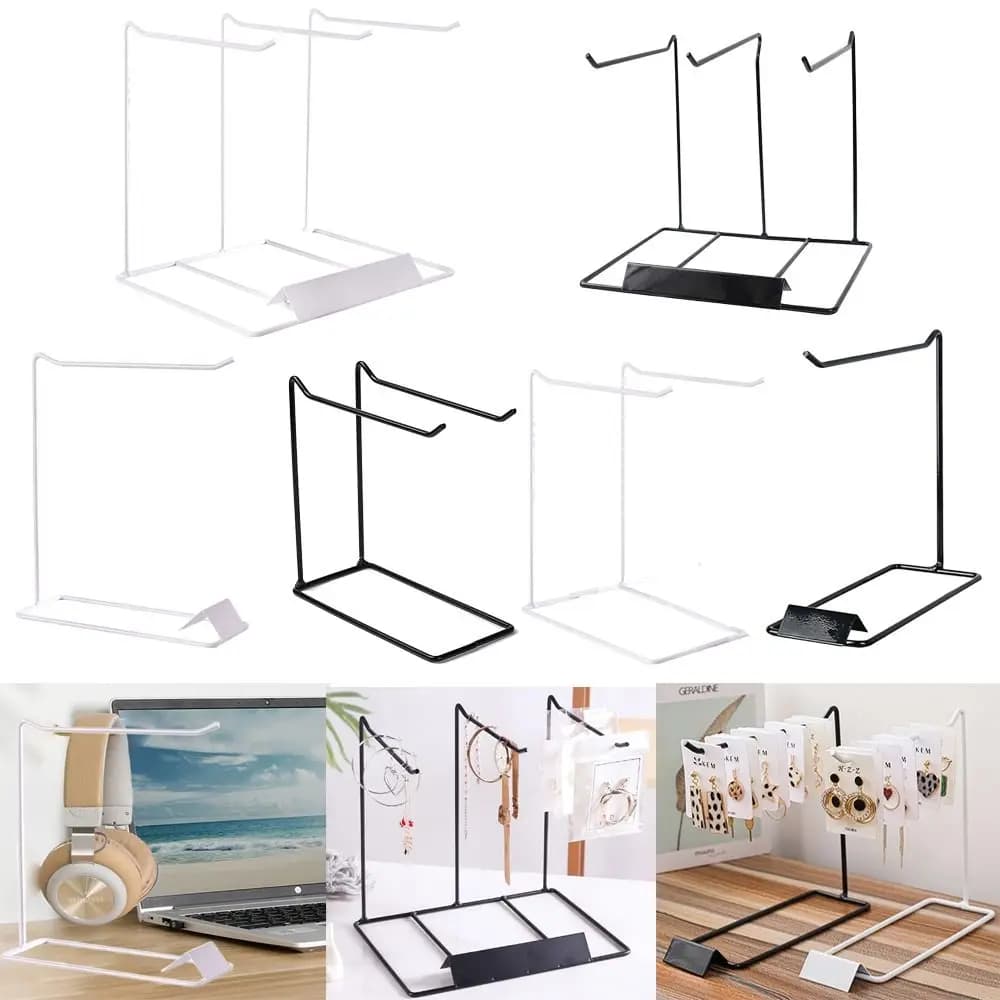 Metal Jewelry Display Rack Necklace Easel Stand Earphone Holder Decorative Headphone Bracket for Showcase Hair Band Bracelet