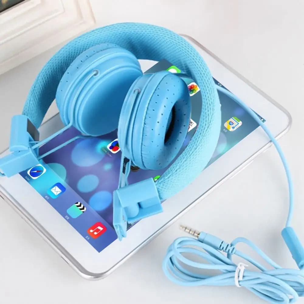ABS Wired Ear Headphones New Wired 11Colors Wired Headphones Stylish Headband Earphones for IPad Tablet Wired Ear Headphones