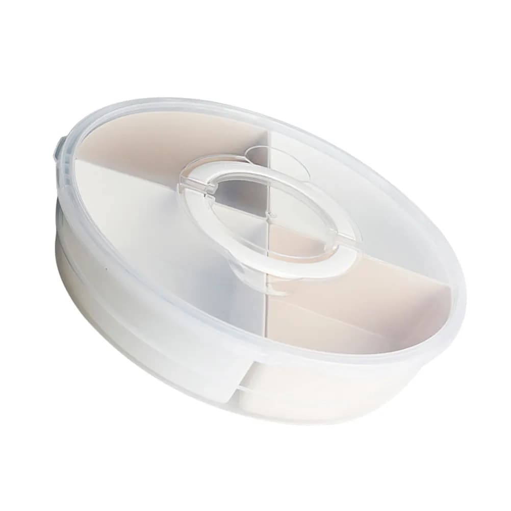 Vassoio Portamerenda Diviso con Coperchio, Piatto Multi-Scomparto per Frutta Secca, per Casa, Sala da Pranzo, Ristorante, Feste e Banchetti