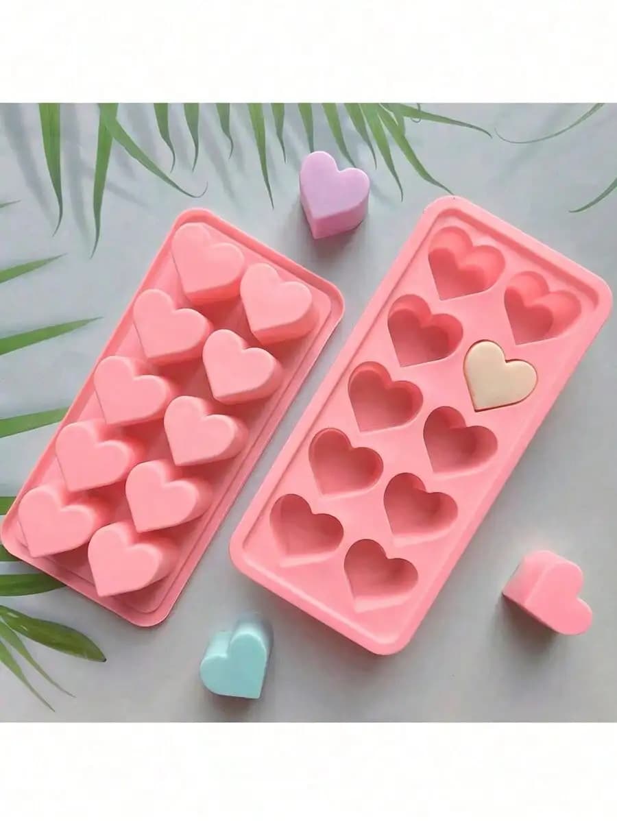 1 vassoio in silicone a forma di cuore, stampo per bevande, stampo a forma di cuore, stampo per cioccolato, stampo per caramelle e vassoio per il ritorno a scuola