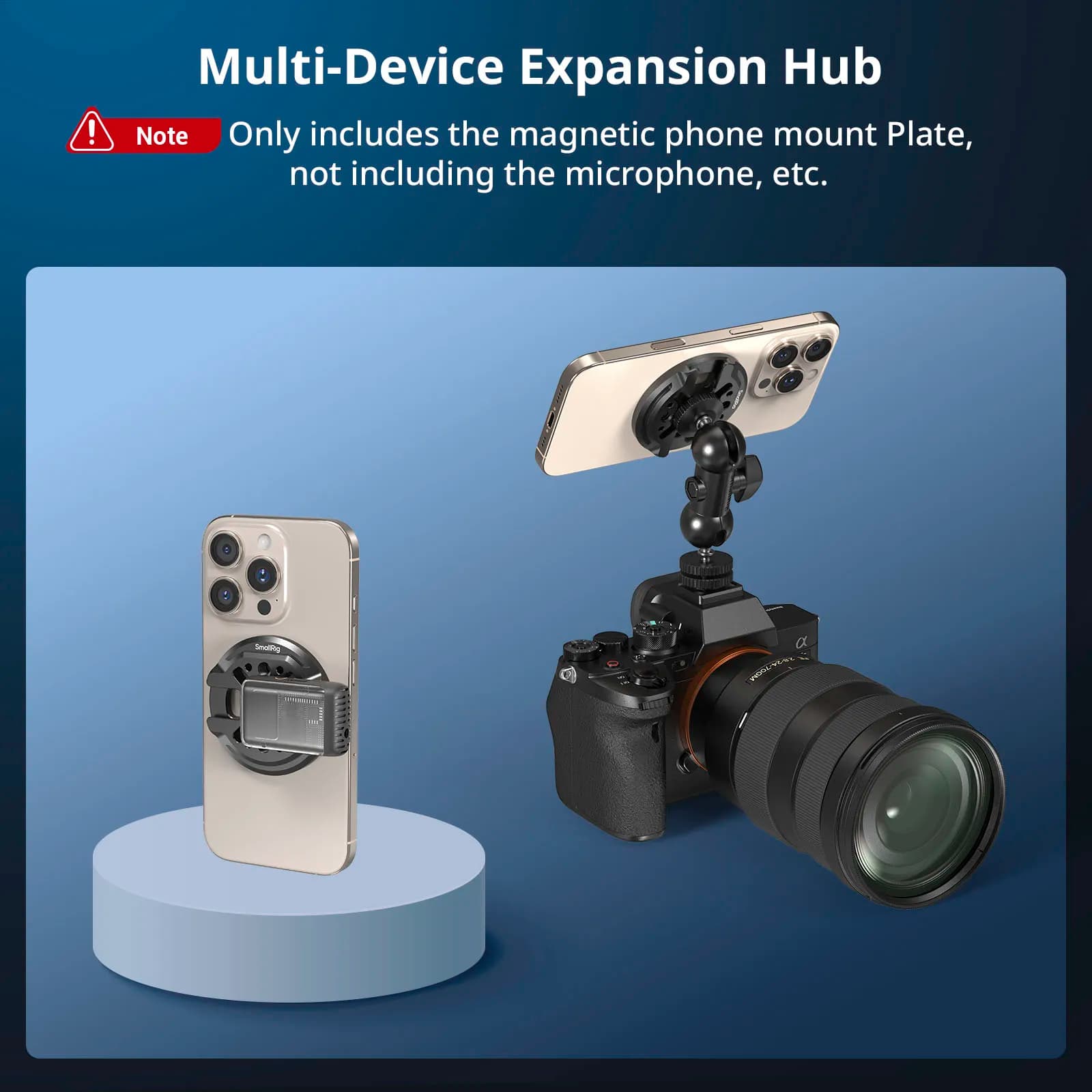 Piastra di montaggio SmallRig per iPhone MagSafe, adatta per microfoni, per live streaming, selfie all'aperto, monitor per fotocamera.