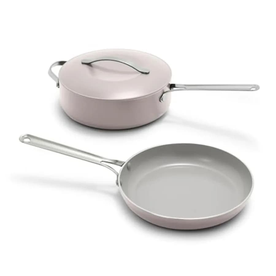 Set of 10 4.37QT pots and pots with lid, PFAS-free ceramic adhesive, Suitable for Induction, Cooking, Grilling, Dishwasher and Oven