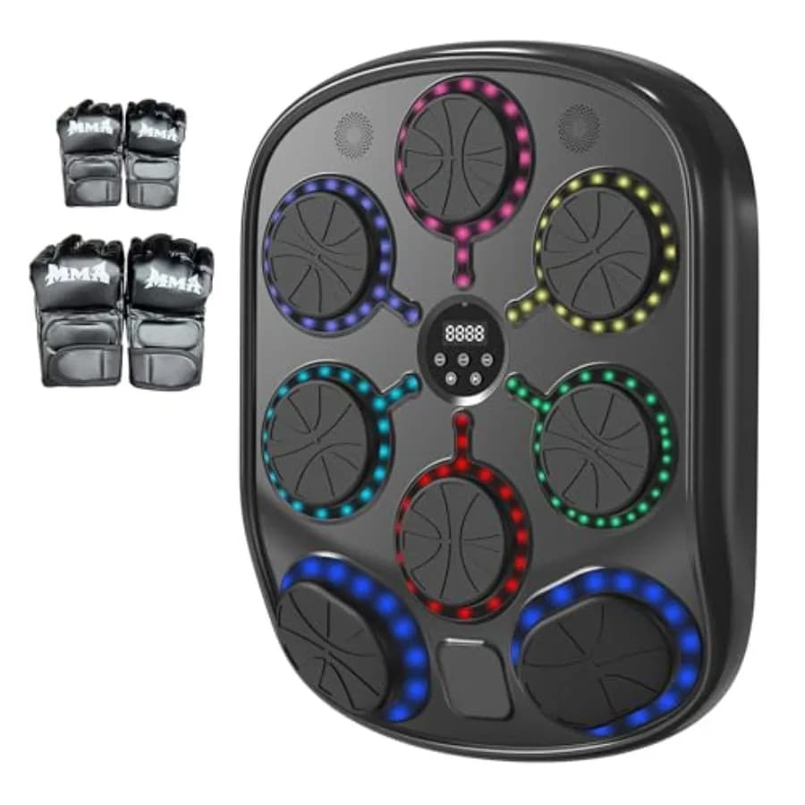 Bluetooth Smart Boxing Machine with LED Feedback, Boxing Gloves, Home Gym Equipment