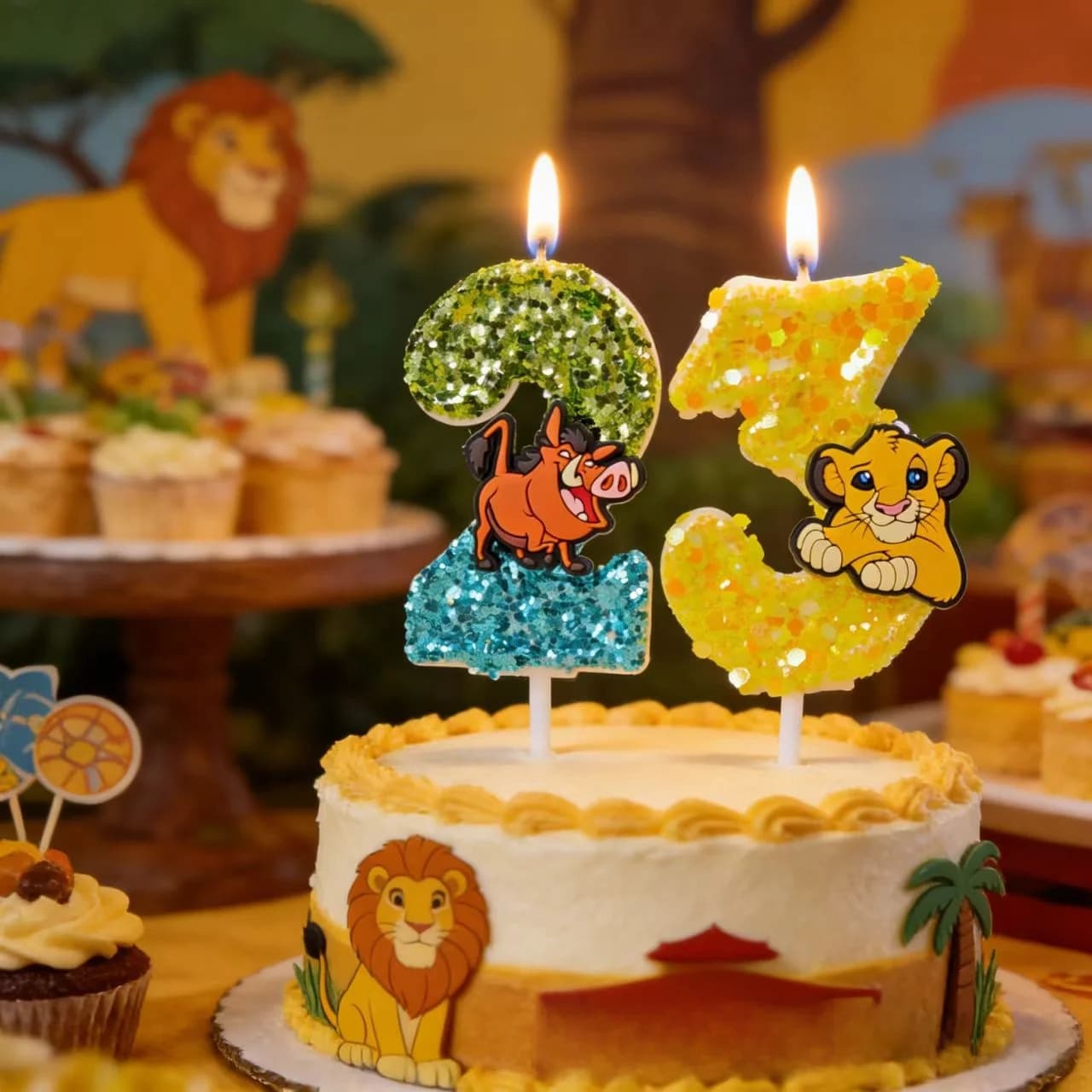 Simba Lion King Candle Number 0-9 Birthday Cake Candle Decoration Birthday Party Cake Topper Baby Shower Decoration Gift