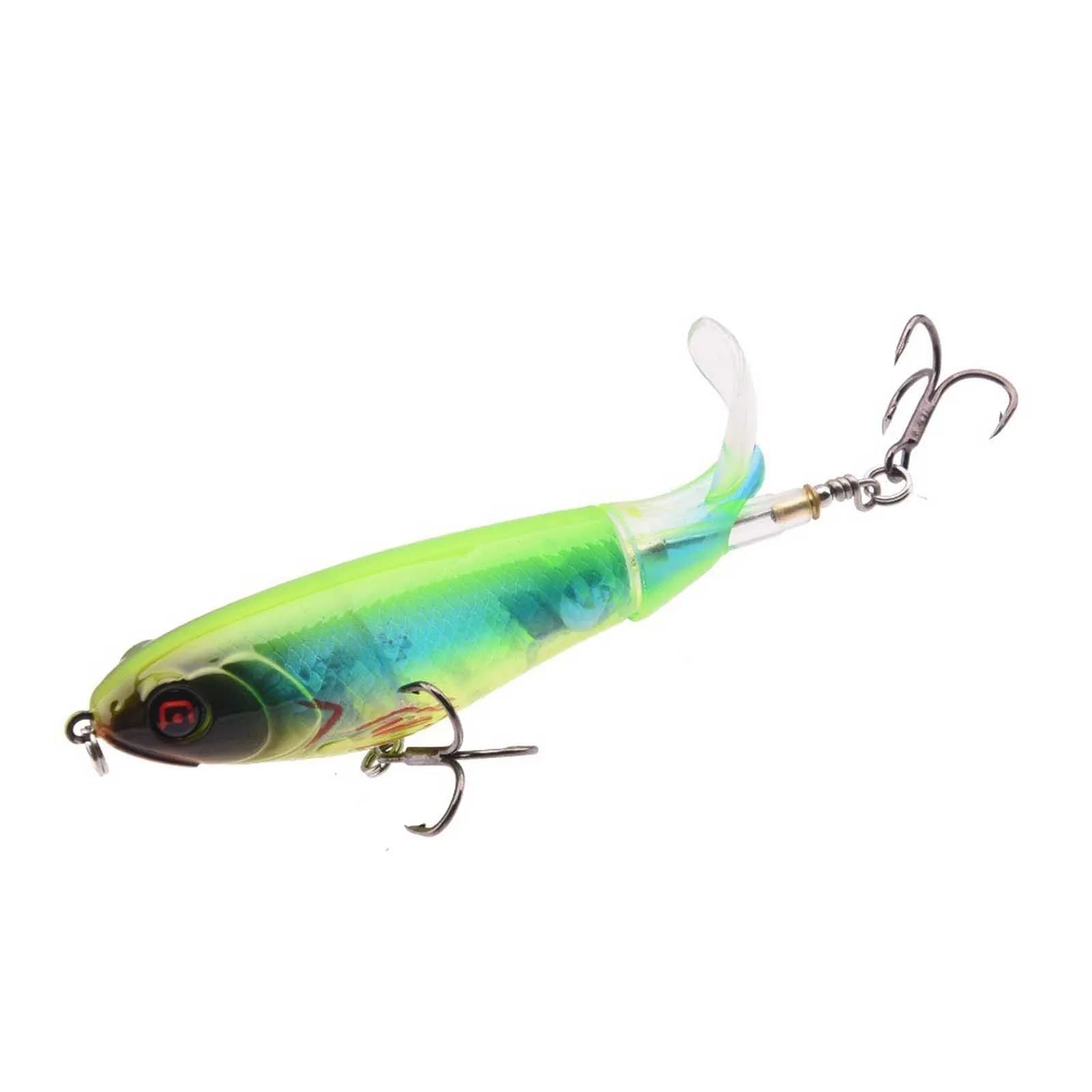 Esca Artificiale Popper Topwater con Elica 10.5cm/17g, Esca Dura Multicolore per la Pesca di Spigola e Luccio