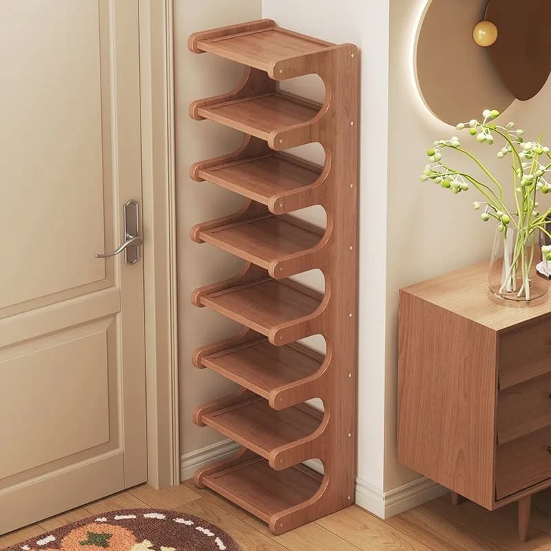 The scarpier and the narrow multilayer shelf in the home corner enters the door. Small space saving shoe