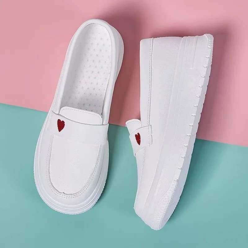 Nuove scarpe da infermiera traspiranti autunnali per donna, suola morbida, antiscivolo, scarpe singole piatte, scarpe bianche mediche, scarpe da lavoro ultra morbide