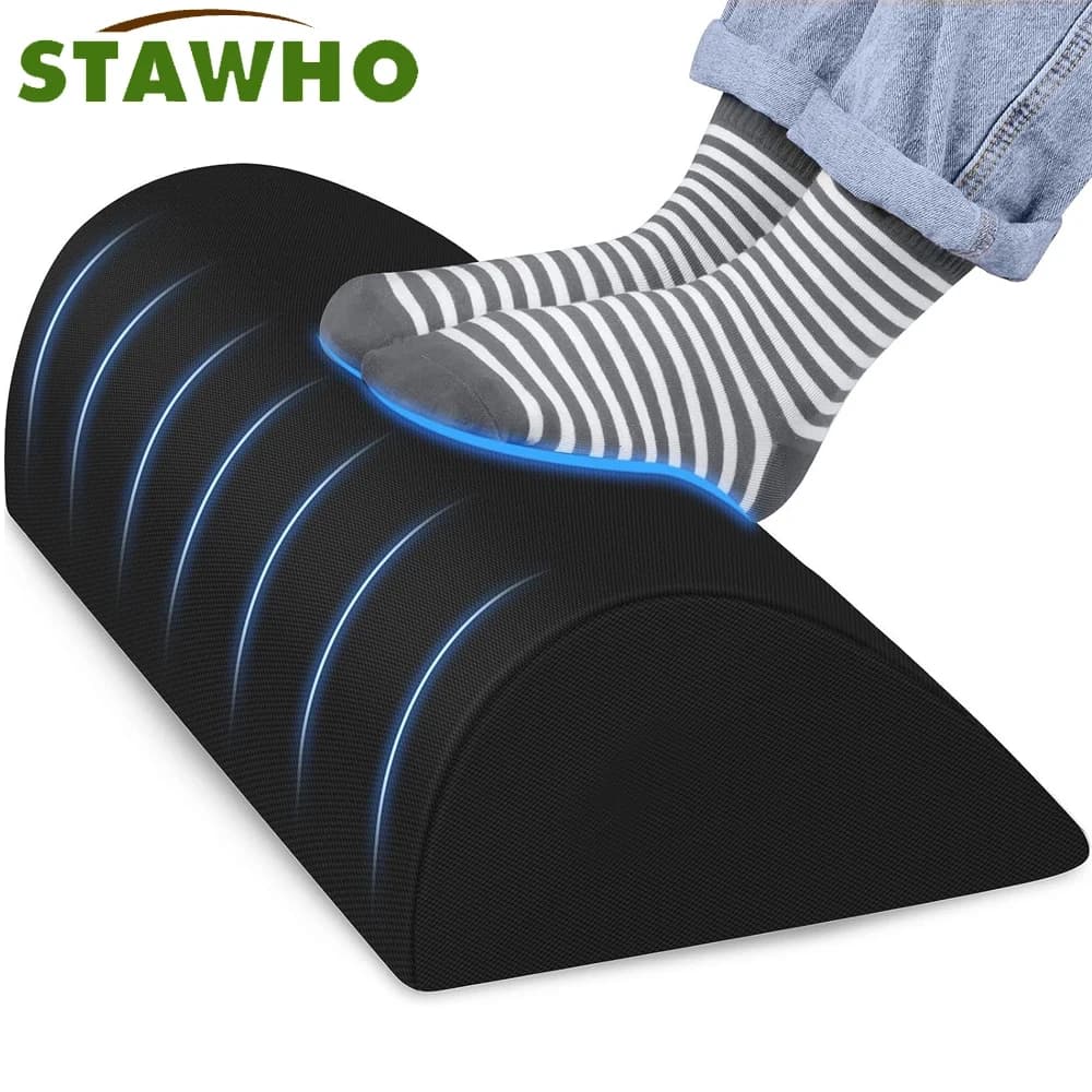 Poggiapiedi 1 pezzo per sotto la scrivania al lavoro, sgabello dal design ergonomico per l'affaticamento con memory foam, perlina antiscivolo, lavabile