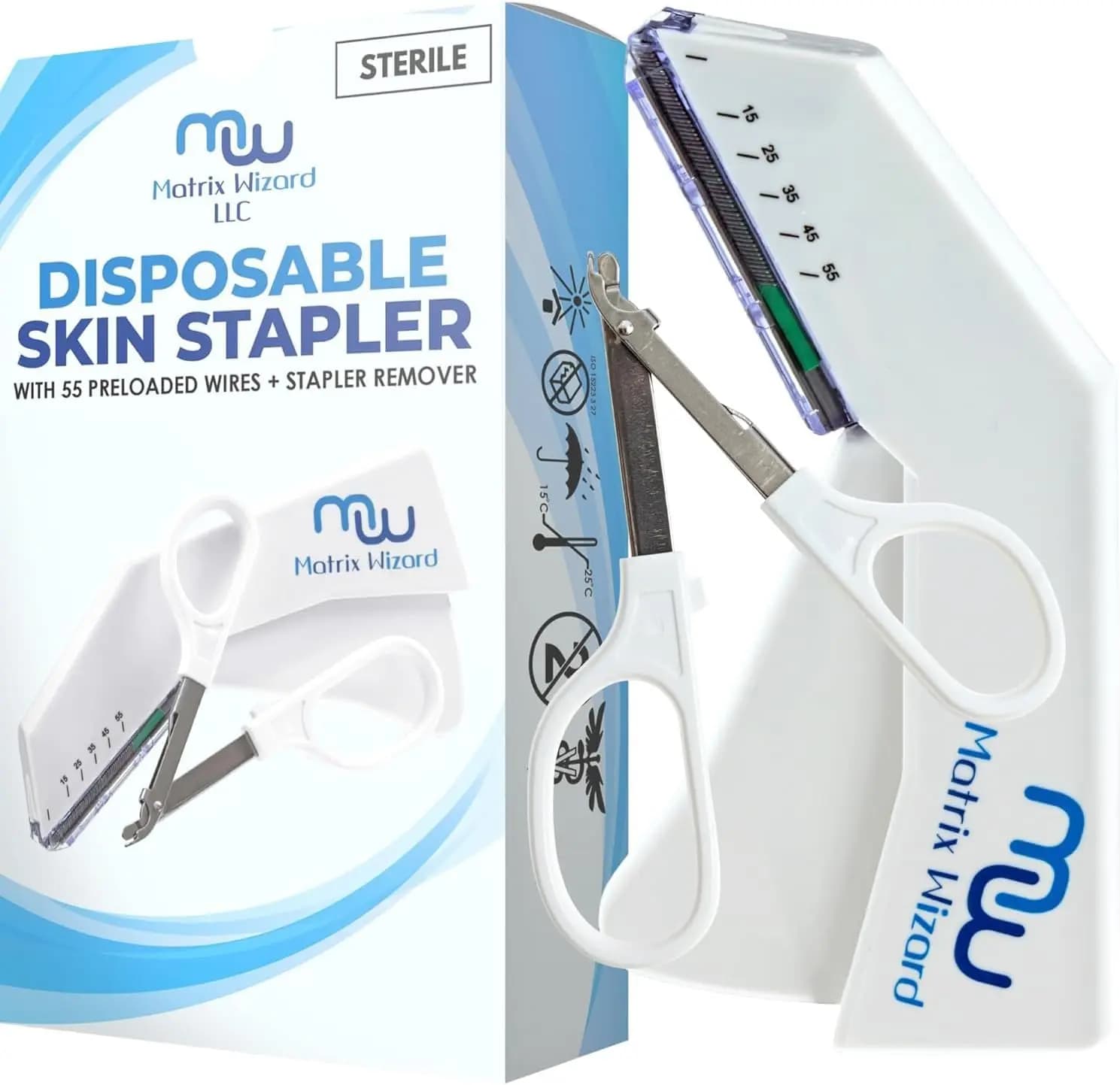 Disposable Skin Stapler 55 Preloaded Wires with Remover for Camping First Aid Emergency Demo