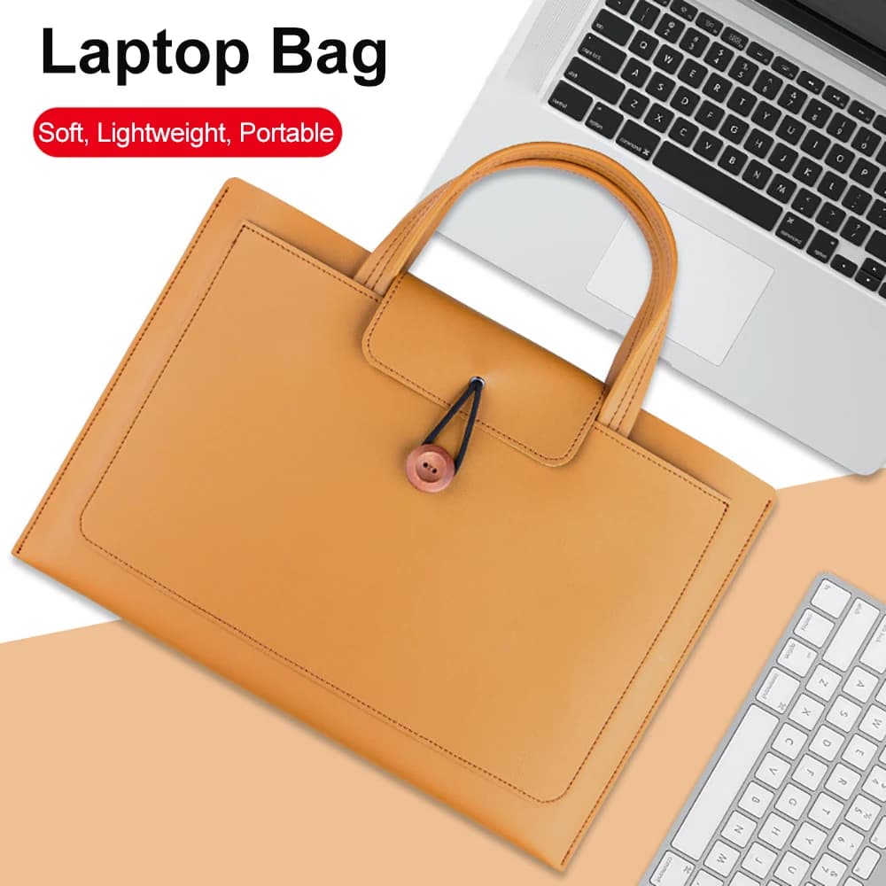 Borsa per Laptop in pelle PU custodia per Notebook valigetta per Macbook Air Pro 13.3 14 15.6 borsa a tracolla per borse da uomo da 16 pollici