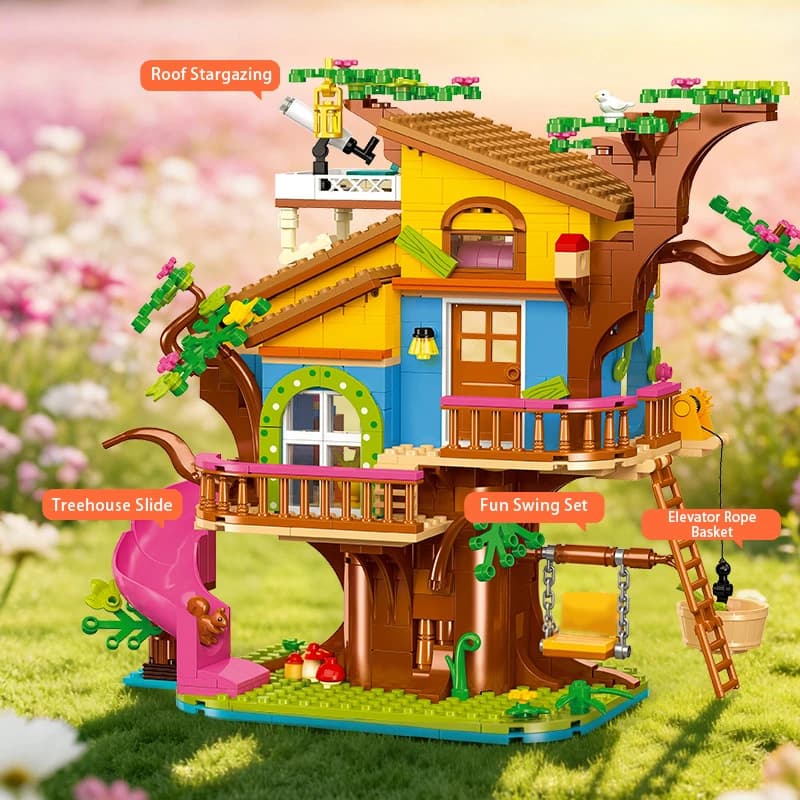 799 PCS Two-Story Treehouse Building Blocks, Compatible with Standard Bricks, Educational Construction Set