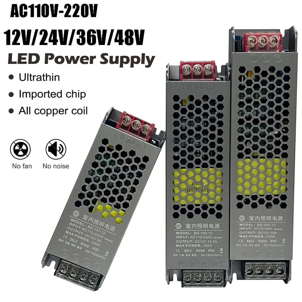 Switching Power Supply Light Transformer AC110V 220V To DC 12V 24V 36V 48V Power Supply Source Adapter For Led Strip CCTV